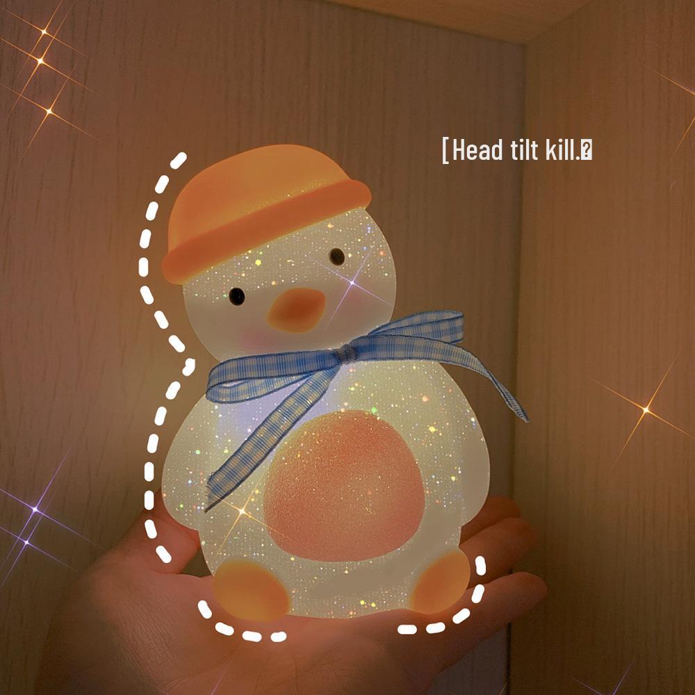 LED Night Light: Cute Duck Bedside Lamp for Girls' Rooms - Creative Dormitory Ornament Gift