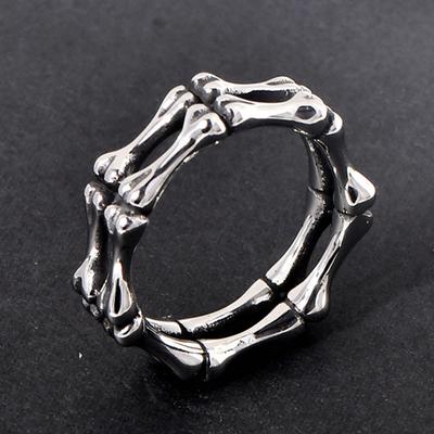 Stainless Steel Cast Vintage Skull Knuckle Ring Wholesale European and American Men's Titanium Steel Ring Jewelry