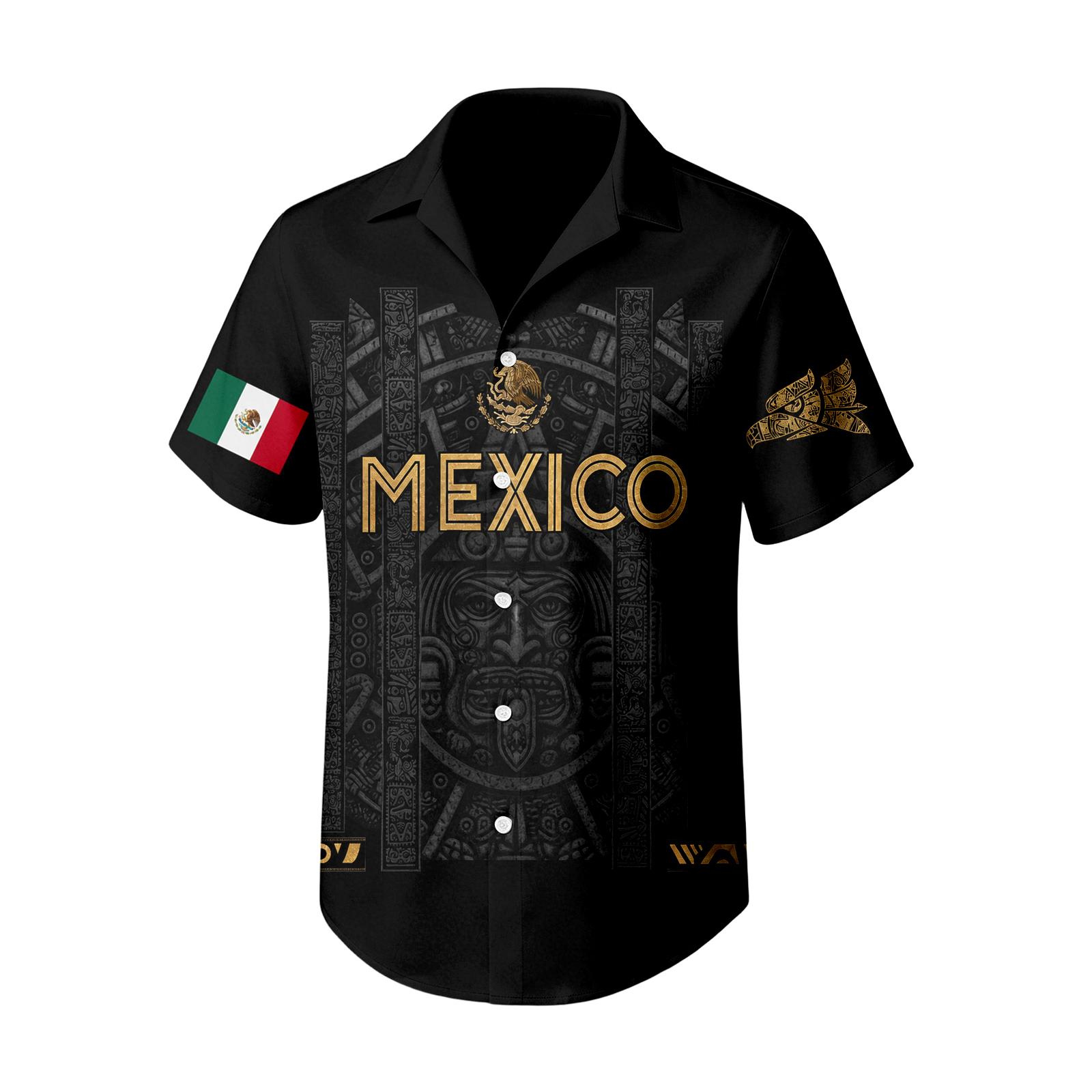 Men s Casual Short Sleeve Shirt Loose Fit S чёрный