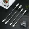 Stainless Steel 410 Double-Headed Long Handle Cocktail & Milk Tea Mixing Spoon