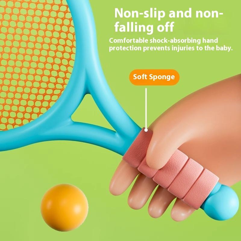 1 Setlightweight Children Tennis Badminton Tennis Racquets Kids Badminton Rackets Kit Parent Child Interactive Toys For Children