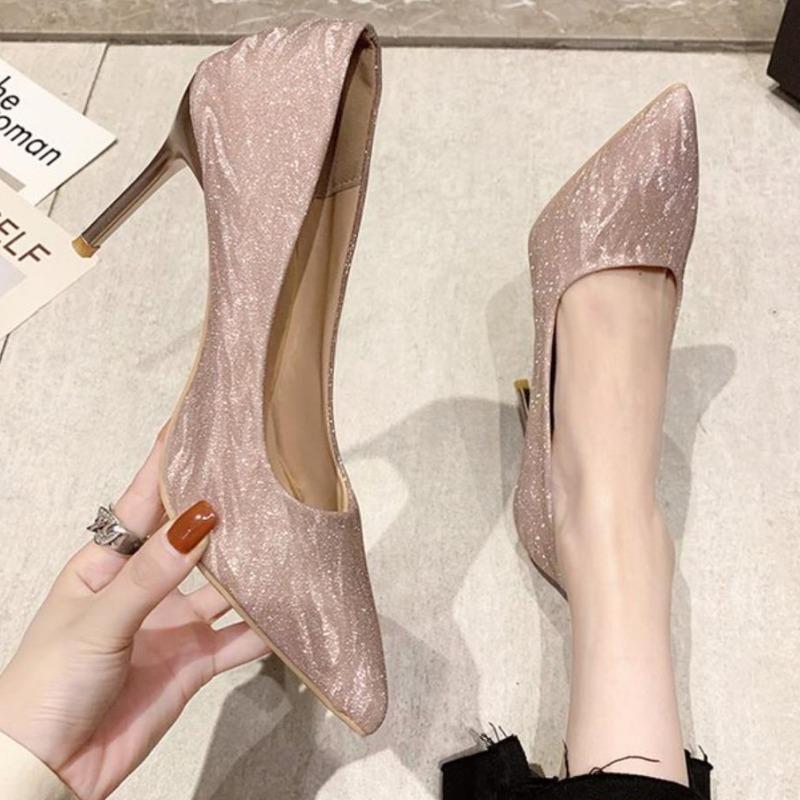 Crystal Queen 6CM Pointed Toe Bride Wedding Shoes Cinderella Prom Rhinestone Mary Janes High Heels Thin Heels Mary Jane Shoes