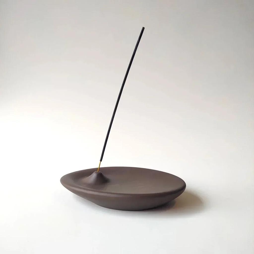 Oval Concrete Incense Stick Holder Incense Burner Stick Holder Line Plate Sandalwood Coil Base Yoga Studios Home Decoration Gift