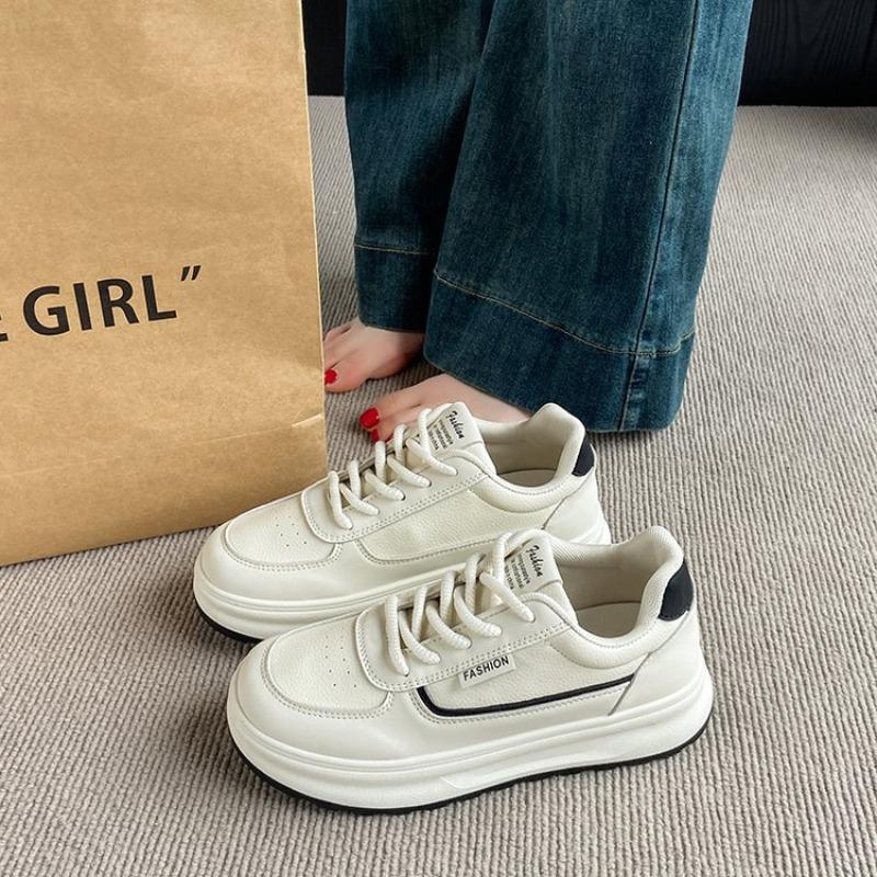 Spring fashion lace-up little white shoes new trend platform sports board shoes casual flat street women's shoes