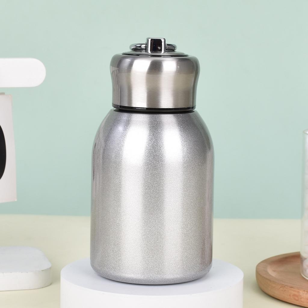 Trendy Steel Small Fat Cube Cup Will Carry Ring Pocket Cup Double Vacuum Steel Thermos Cup Durable Durable Useful