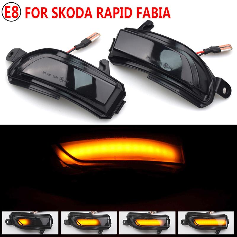 Side Wing Mirror Indicator Dynamic Turn Signal LED Light For Skoda Fabia 2014 2015 2016 2017 2018  Rapid 2017-