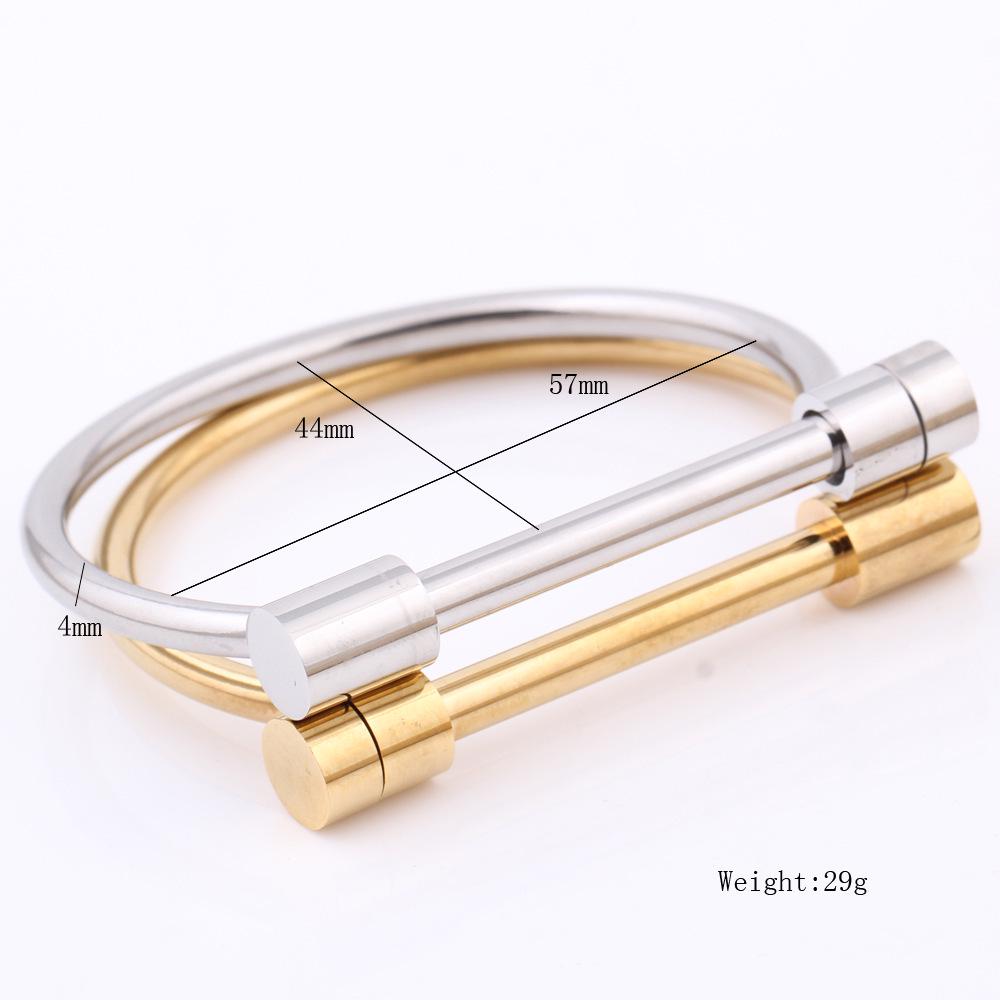 European and American Three-color Titanium Steel Horseshoe D-shaped Women’s Bracelet