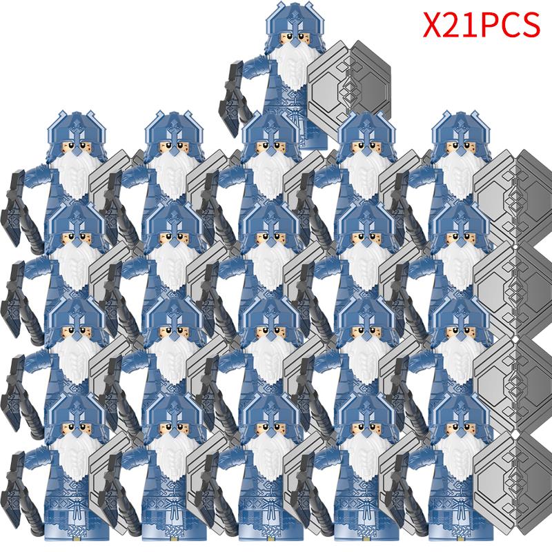 New MOC LOTR Soldier Dwarf Army Figures Armor Guard Warrior Medieval Knights Building Blocks Bricks Toys Gifts
