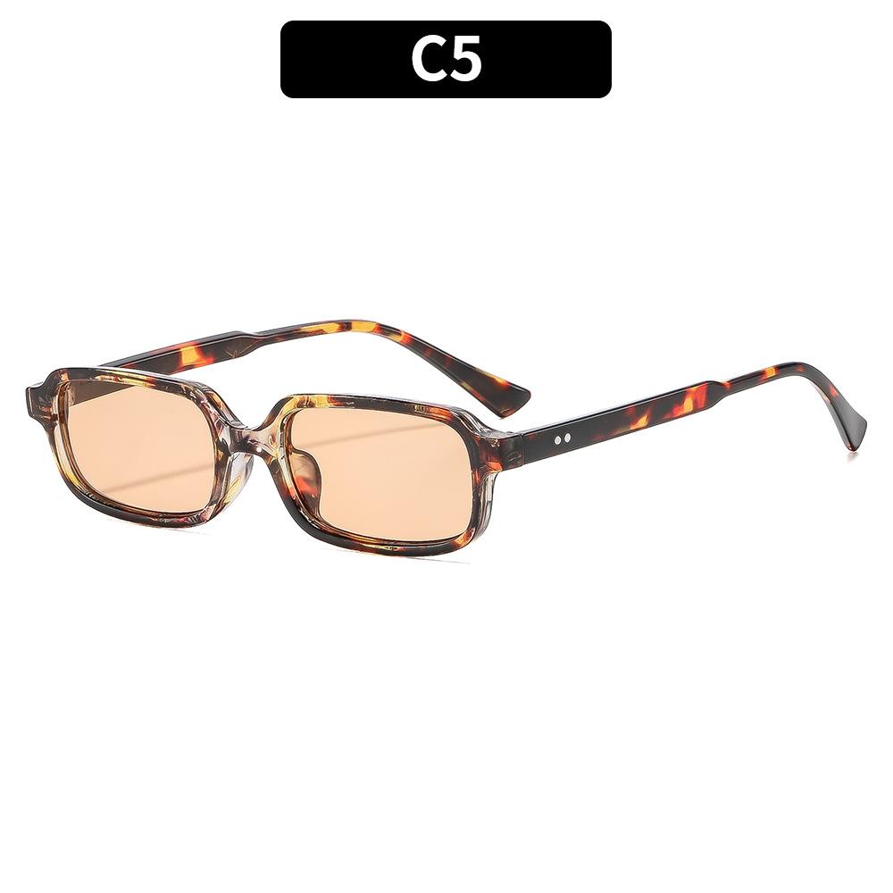 1PC Retro small-frame sunglasses with rivet details—versatile shades for street style, outdoor vacations, driving, and sun protection.