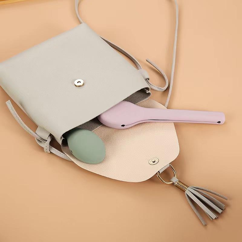 Přenosná sada příborů do kapsy, 3dílná sada vidličky, lžíce, nože s pouzdrem na oběd, cestování, kempování, do školy, do práce, na pikniky