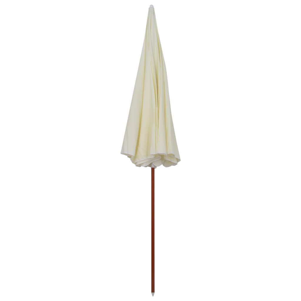 300 Cm Steel Mast Sun Umbrella In Sand White Beige