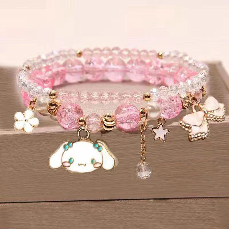 Cinnamoroll Princess Crystal Beaded Bracelet for Girls