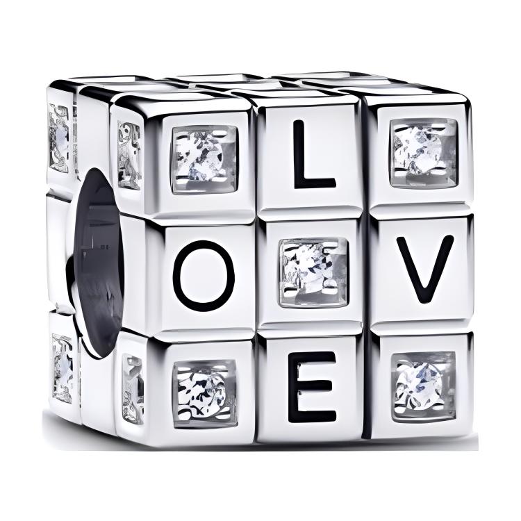Pandora Heartfelt Cube Letter Decoration Pendant Women pendant Silver 793672C01 Box