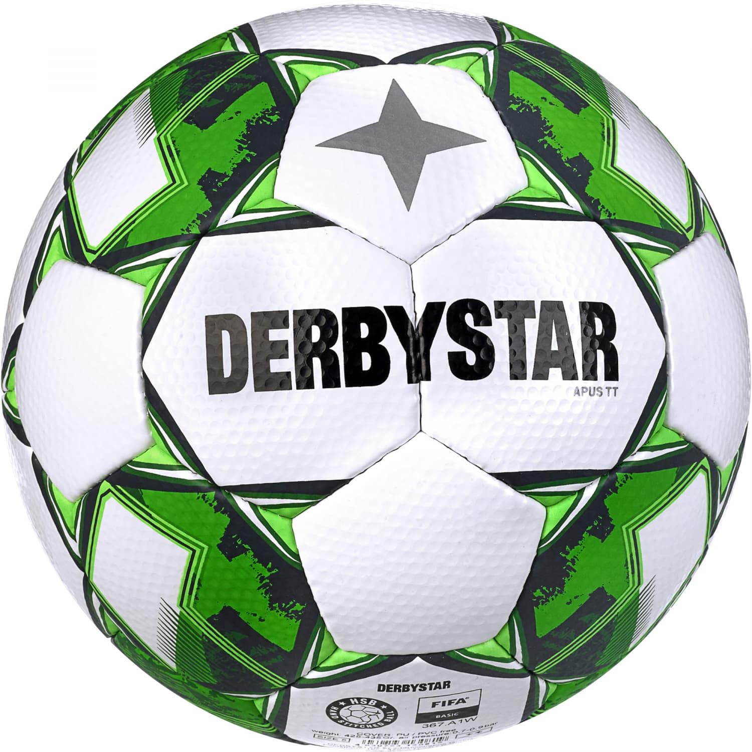 

DERBYSTAR APUS TT V23 FIFA Basic Футбольный Размер для Старших Подростков и Взрослых Мяч, 5, Белый/Зеленый, Высокий, Школа, белый