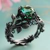 Ring Totem Ring Creative Vintage Alloy Inlaid Green Zircon Ring