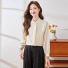 Women's French Style Long-Sleeve Chiffon Blouse