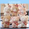 Adorable Plush Bear Keychain Soft Toy Cute Rabbit Backpack Pendant Wholesale