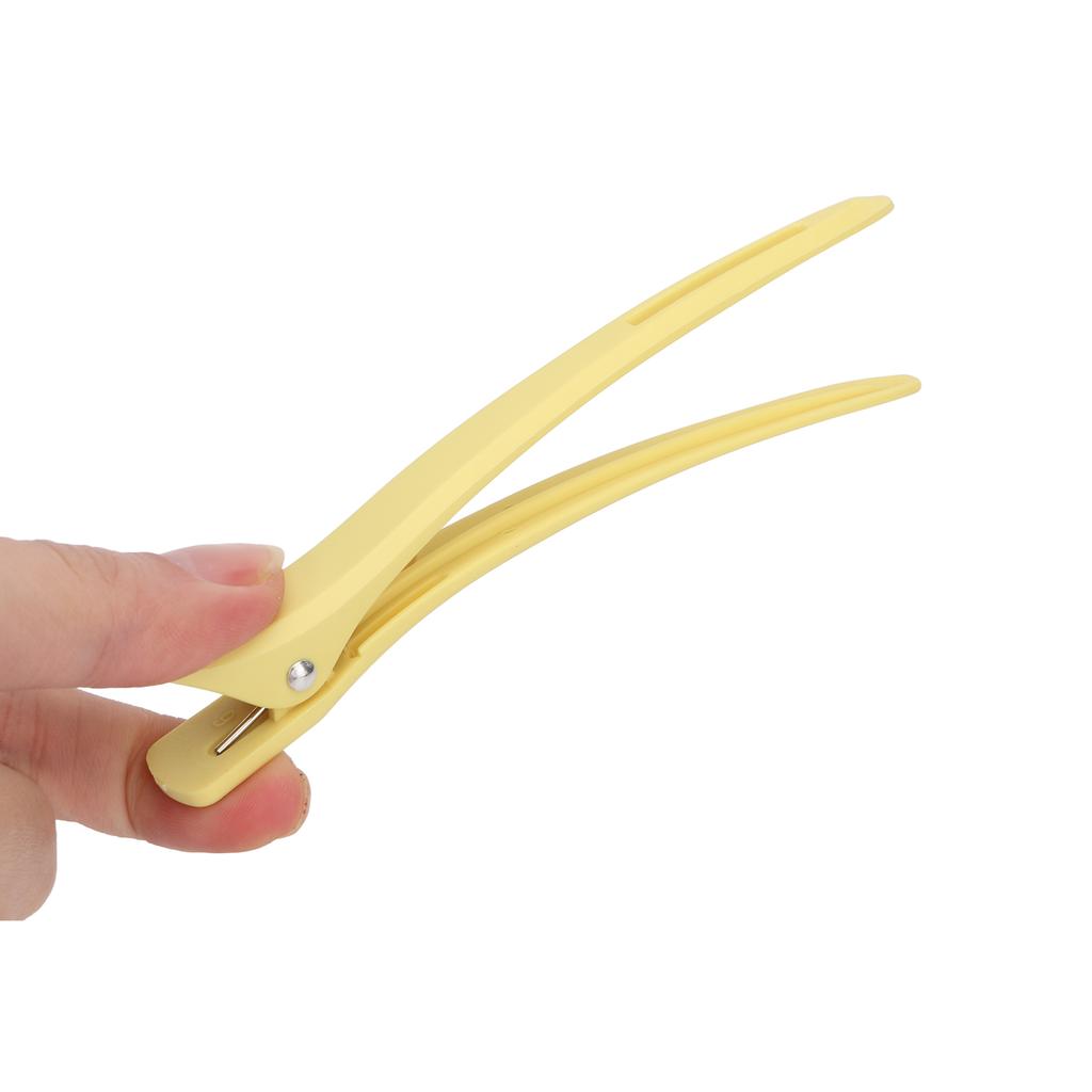 6 Stück Gelbe Haarabteilklammern Fester Halt Styling Haarschnitt Friseurbedarf Entenschnabel-Haarklammer für Salon
