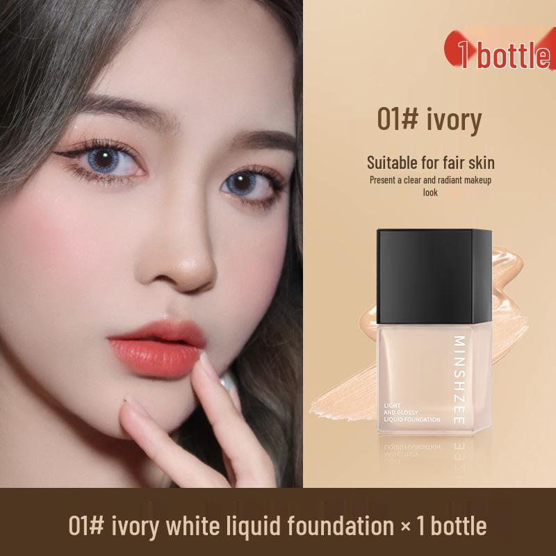 Mingxi Zhi Long-Lasting Nourishing Foundation Serum: Sweat-Proof, Waterproof, Moisturizing, Non-Transfer, 10ml.