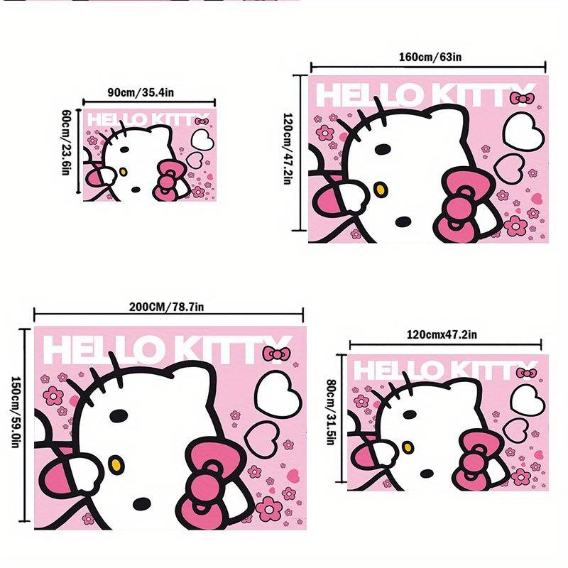 1pc Sanrio Hello Kitty Mermaid Printed Office Carpet Rectangle Rug Under The Table,Perfect Room Decor for Living Room, Bedroom, Kitchen, Non-slip Floo