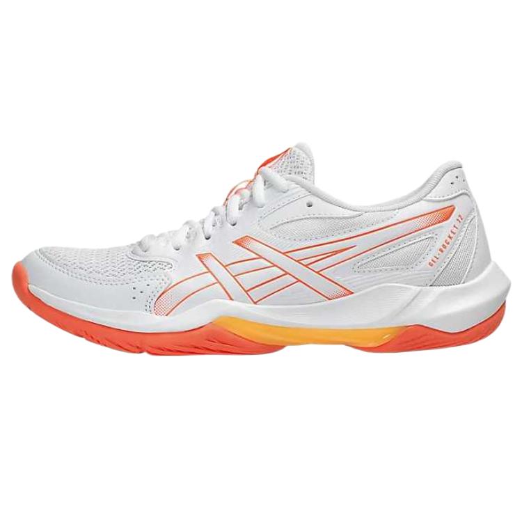 Asics Gel-Rocket 12 Fashion Comfortable Trendy Minimalist Shock Absorption Low-Top Training Shoes Women sneaker White Red 1072A119-100