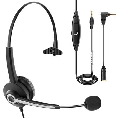 Wantek Headset for PC Single Ear with Noise Canceling Microphone Suitable for Web Call Remote Home Work Professional Business Telecommunications PC