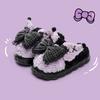 Fashion Bow Cotton Slippers Women's Autumn New Indoor Home Warm Non-slip Can Be Worn Outside Half Drag Cotton Shoes