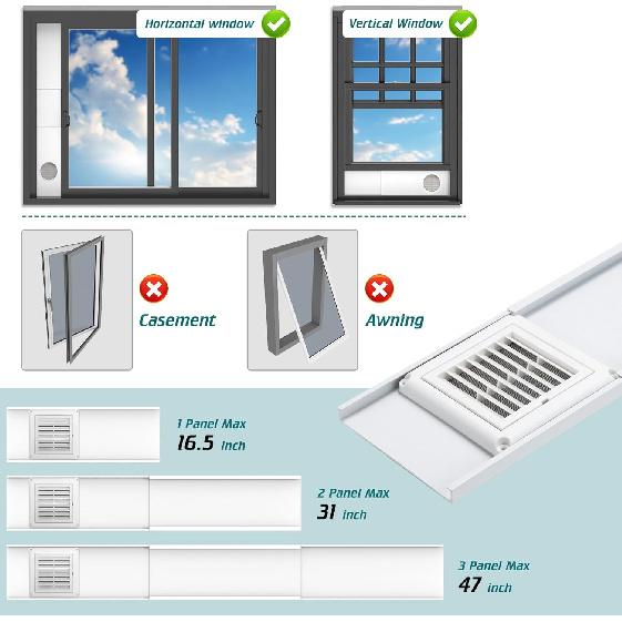 Dryer Vent Window Kit,4" Adjustable Window Vent Kit with Outdoor Dryer Vent Cover