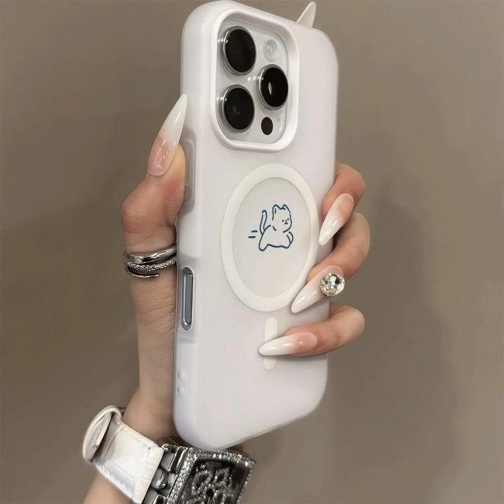 Jelly 2-in-1 Magnetische Handyhülle Abnehmbare 3-in-1 Handyhülle Transparent und Verdickt für Apple Sommer Mädchen