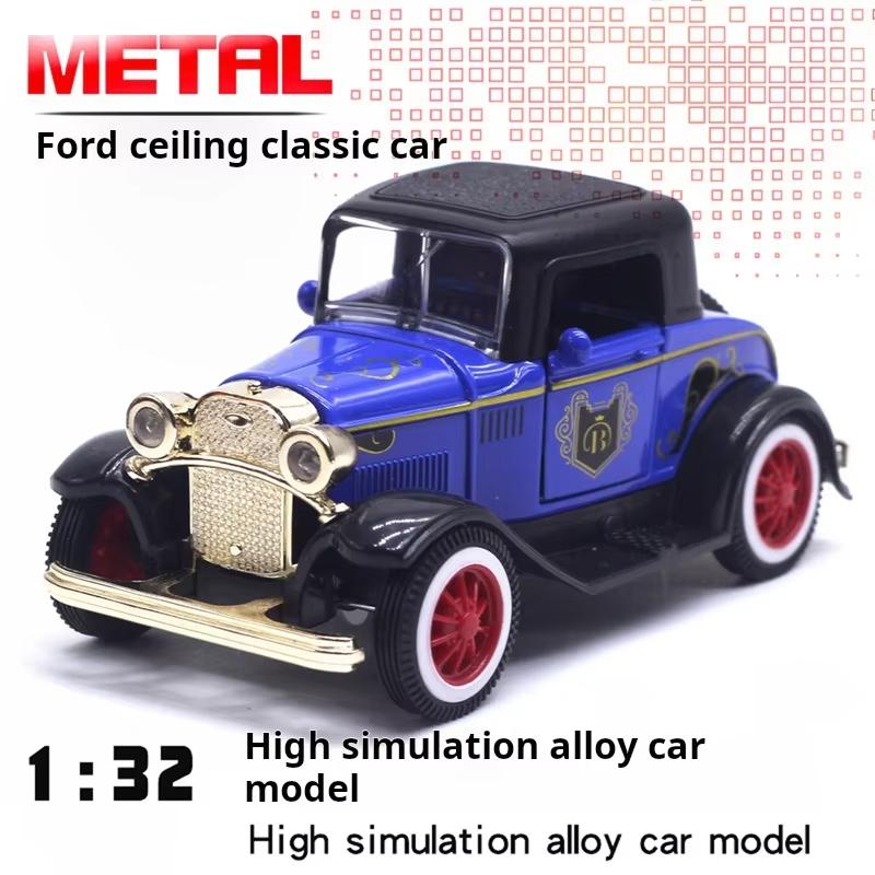 1:32 Klassisches Ford Oldtimer-Modellauto aus Metall, Cabriolet, Geschenk für Kinder