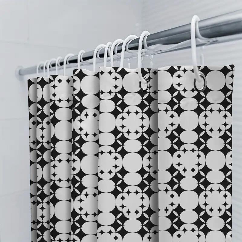 Black White Bath Shower Curtain Decorative Pattern Printing Water Repellent Polyester Fabric Bathroom Decoration Supplies For Ho