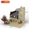 MOC Parts Military Battlefield WW2 Ruins Weapons Fortress Blockhouse Model Building Blocks Army Architecture Bricks Toy Kid Gift