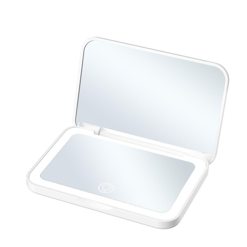 Mini Folding Makeup Mirror Magnifying Cosmetic Mirror Compact LED Light Desktop Mirror  Makeup Tool