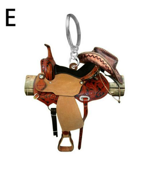 Unisex Acrylic Saddle Car Keychain Pendant