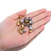 10PCS Stainless Steel Gold Plated Round Oval Dots Texture Cylinder Spacer Beads for Needlework DIY Bracelet Jewelry Making Craft