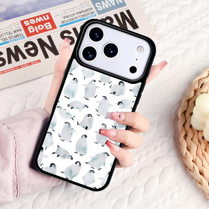 Cartoon-Pinguin-Handyhülle für iPhone 17 16e 15 14 13 12 11 Pro Max Air Mini Weiche Schutzhülle
