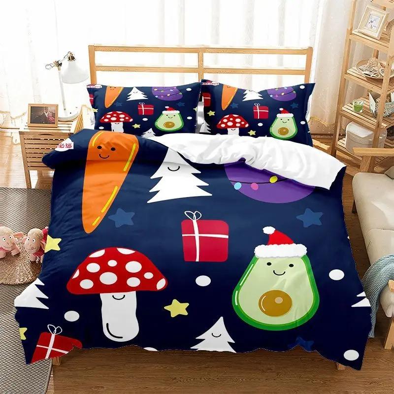 Christmas Kid Duvet Cover KingQueen Size,Red Christmas Socks Decoration 3 Piece Bedding,Merry Christmas Theme Quilt Cover,cream