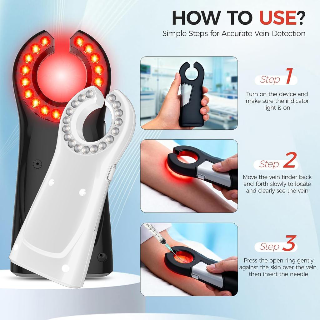 Medical LED Infrared Vein Detector Scanner Handheld Portable Blood Vessel Locator Viewer USB Powered for Nurses