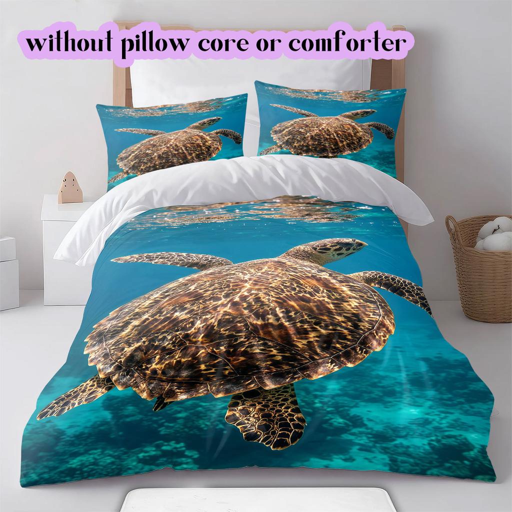 Seawater marine organisms Pattern Bedding,Quilt Set Quilt Cover Pillowcase Home Birthday Gift (1*duvet cover+2*pillowcase,without core)