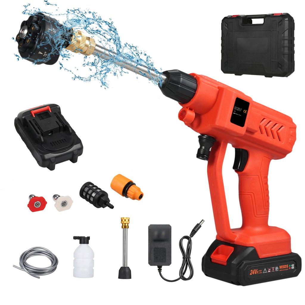 Беспроводная стиральная машина высокой мощности 300 Вт с распылительной аккумуляторной батареей 6в1 для автомобиля