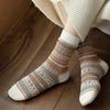 Japanese Retro Ethnic Style Maillard Fair Island Warm Knitted Socks For Women