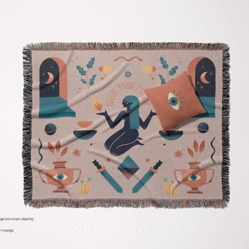 

Полиэстеровый гобелен/плед в скандинавском стиле — универсальный декор для разных помещений (130x180см) 130*180