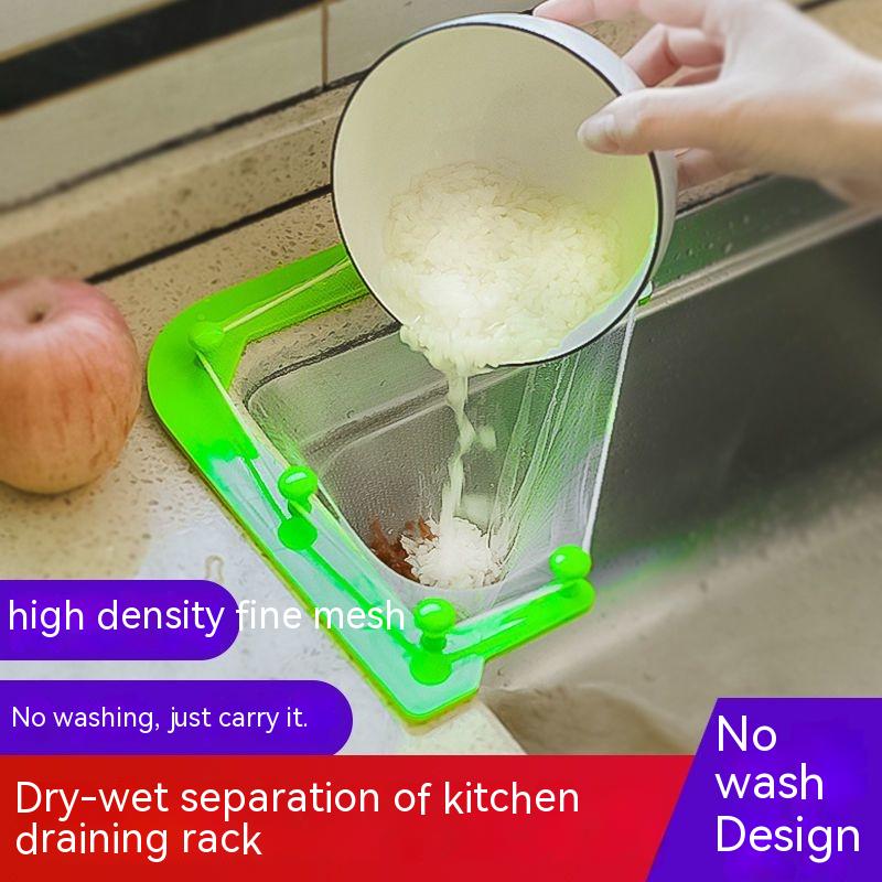 

Кухонные дуршлаги и фильтры для мусора, фильтр для остатков остатков, треугольная подвесная сетка, сливная стойка, одноразовая, против засорения