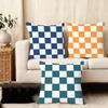 Artistic Elegant Plaid Prints Cushion Cover Silky Short Plush Home Sofa Cushion Cover - Invisible Zipper Home Decoration