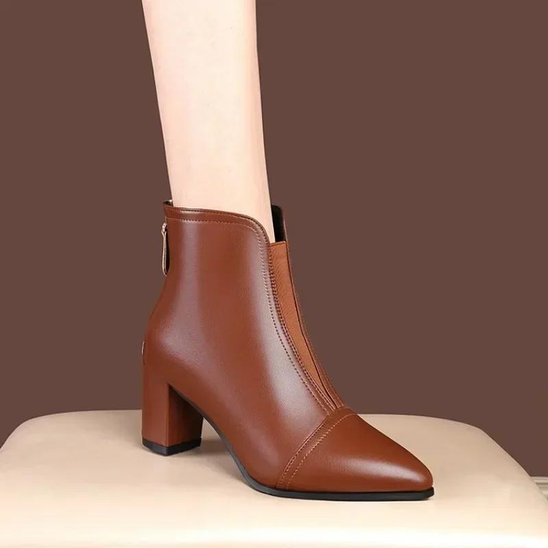 Neue Frühling/Sommer Damenstiefel Damen Niedriger Absatz Stiefeletten Damen Plateau Komfort Mama Schuhe