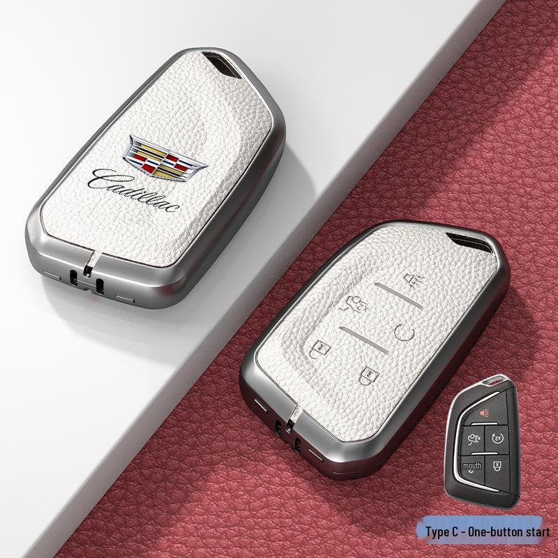 Lädernyckelskydd för Cadillac XT5/CT6/XT4/XTS och ATSL – Unisexdesign med spänne