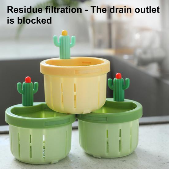 Kaktusový košový sítko do dřezu Kuchyňský odtokový filtr s širokou přepážkou a otočným designem Proti ucpávání Proti zápachu Stisknutím automaticky vyklápěcí koš pro domácnost