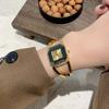 Retro Gold Square Dial Bracelet Watch - Classic European & American Style Women's Bangle