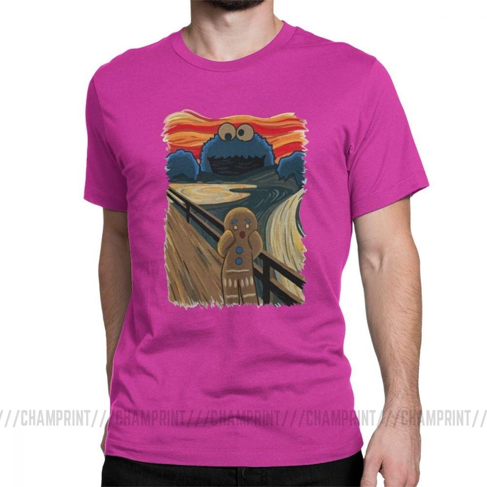 Famous Painting Harajuku Clothing Shouting Screaming Gingerbread Men S T Shirts Sesame Street Tee Shirt Cookie