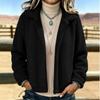 Women's Color Lined Zip Up Cardigan Loose Fit Fall Winter Jacket